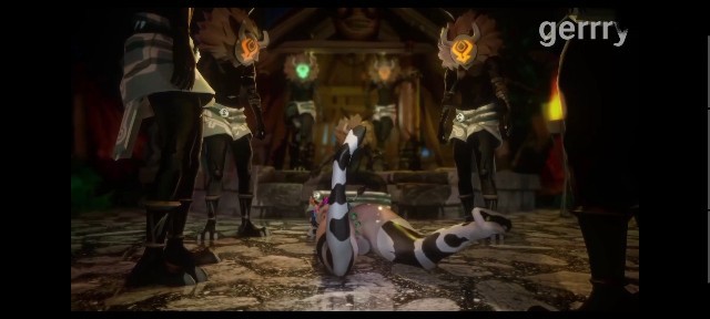 原神同人-奈芙尔大战丘丘人被抓住调教#动漫#3D